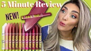 NEW NYX SLICK CLICK FAT OIL SHINY LIP BALM! SWATCHES AND REVIEW! SPEED REVIEW