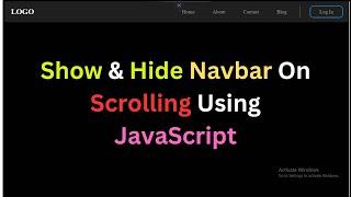 Hide Navbar on Scroll Down And Show on Scroll Up Using JavaScript