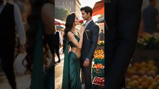 Green Saree romantic Beautiful/ Trending Girl/ #reels #love #saree #ai #shorts #girl