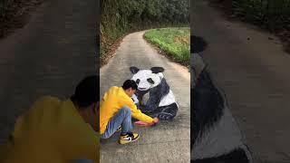 Cute Pandas On The Road #Creative Chalk Sill #shorts