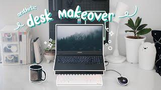 korean inspired desk makeover | white & black and minimal