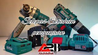 cordless drill & grinder 20v -TOTAL TOOLS.Mesen ni aku wajib guna ketika bertukang!!!