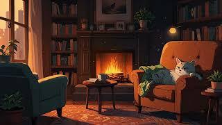  Cozy Fireplace Ambiance  & Lofi Music | Relaxing Study and Chill 