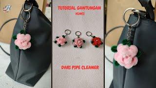 DIY HOW TO MAKE A BEAUTIFUL FLOWER-SHAPED WIRE KEYCHAIN ​​/ PIPE CLEANER KEYCHAIN ​​EASY