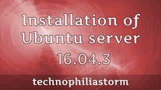 Installation of Ubuntu server