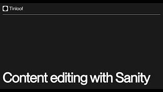 Content editing demo with Sanity