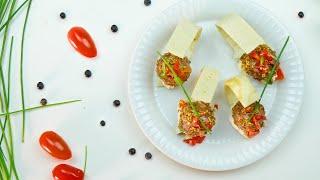 In Cucina col Vitello | Finger food di polpette con crema di formaggio, semi di zucca e pomodorini