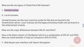 Checkpoint Firewall Interview Questions & Answers