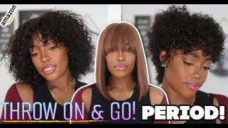 GIRL! Look At These New THROW ON & GO Wigs From AMAZON! || NO Lace 100% GLUELESS | MARY K. BELLA