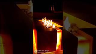 Custom Luxury Outdoor Backlit Quartzite Fireplace | PSD 