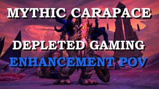 Mythic Carapace [First Kill] - Rank1 @96k dps Enhancement Shaman POV | World of Warcraft | Waves