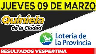 Resultados Quinielas Vespertinas de la Ciudad y Buenos Aires, Jueves 9 de Marzo