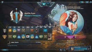 All items in Paladins 2.8 Pirate Treasure Battlepass - Pirate Treasure Skins Showcase,Avatars,Sprays