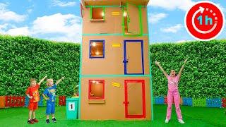 Giant Cardboard House and other funny Adventures for kids with Chris