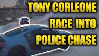 No Pixel Tony Corleone Race and Police Chase - GTA V RP - NO PIXEL