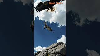 Eagle’s Grip: Mountain Goat Lifted Into the Air in Dramatic Chase