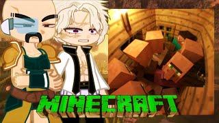 Fandoms React to Grox 1,000,000 Villager Manhunt || Minecraft || Gacha React