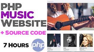 PHP Music website tutorial with admin area | source code included | Quick programming