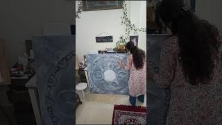 Painting on huge canvas || #canvaspainting #art #painting #commission #canvas #shorts #artist