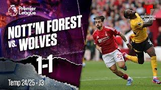 Highlights & Goles: Nottingham Forest vs. Wolverhampton 1-1 | Premier League | Telemundo Deportes