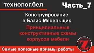 Принципиальные конструктивные схемы корпусов мебели  Фрагменты Базис Мебельщик_часть 1