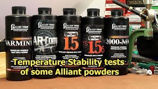 Temp stability test of some Alliant powders