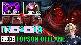 WTF Topson Offlane [Axe] 100% Crazy Build Kaya Sange + Octarine Core No Any Mercy 17Kill Dota2 7.33C