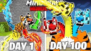 I Survived 100 Days as an ELEMENTAL TIGER in HARDCORE Minecraft