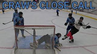 CRAW'S CLOSE CALL... *MIC’D UP* Go Pro Hockey Goalie