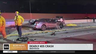 Deadly crash on 405 Freeway south closes all lanes