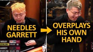 He Celebrates his OWN Overplay after NEEDLING GARRETT | Hustler Casino Live