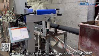 50w online fiber laser marking machine for PVC tube marking, flying marking