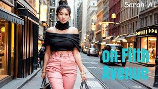 [4K] Sarah AI Lookbook- Glamorous Shopping on Fifth Avenue