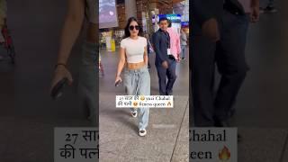 Yuzi Wife Dhanashree clicked at Mumbai airport .                        #yuzichahel #shorts #love