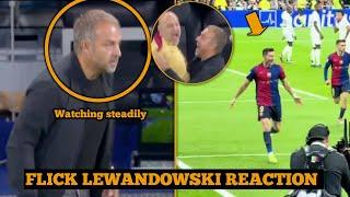 Hansi Flick's Reaction To Lewandowski Powerful Header Against Real Madrid