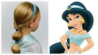 Princess JASMINE Hairstyle - Halloween Tutorial  Bubble Braid | Party hairstyle for girls#17