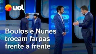 Debate Globo: Nunes pede licença para Boulos, que rebate: 'Você está nervoso?'