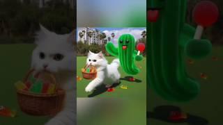 cat eats gummy monster cactus jackfruit pumpkin #cat #funny #kuching #catfunny #shorts #ytshorts