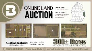 April 9th Online Auction of 300± Ac. Farmland in Worth Twp., Croswell, MI, and Ft. Gratiot Twp., MI.