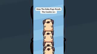 How The Baby Pugs Reach The Cookie Jar (Original Animation Meme) #shorts