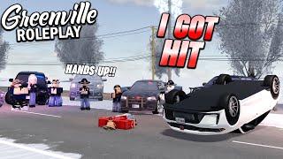 A COP CRASHED INTO ME... || ROBLOX - Greenville Roleplay