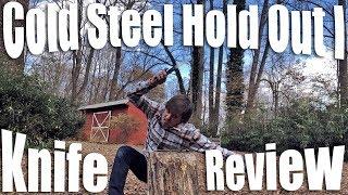 Cold Steel Hold Out I Knife Review.  PROOF A Clip Point is more better for Slow Mo.