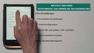 Wie stellt man einen Tastaturbefehl zum Sperren des Touchscreens ein? PocketBook