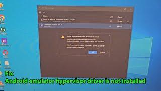 Install android emulator hypervisor driver for amd processors