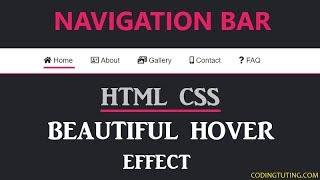 CodingTuting: Navigation Bar Hover Effects CSS | Animation on Navigation Bar HTML CSS | Navbar