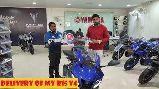 Yamaha R15 v4 delivery 2022 || BLUE COLOUR FIRST IN AYODHYA