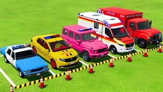 TRANSPORTING ALL POLICE CARS and AMBULANCE EMERGENCY VEHICLES WITH TRUCKS ! Farming Simulator 22