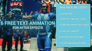 6 Free Text Animations Pack - For After Effects