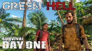 SETTLING INTO SURVIVAL DAY ONE | Green Hell Multiplayer Gameplay | 01