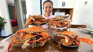 Xiaozhang cooked BIG CRABS For Family, So Delicious!（Delicious Seafood）